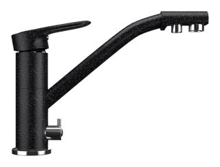 Смеситель для кухни Ulgran Classic U-010-308 с дополнительным краном для питьевой воды чёрный